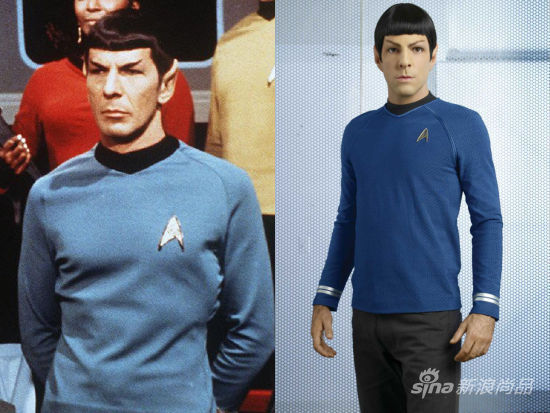 Leonard Nimoy版Spock(左)及Zachary Quinto版Spock(右)